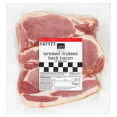 Chef's Essentials Smoked Rindless Back Bacon 2kg  Adomoo